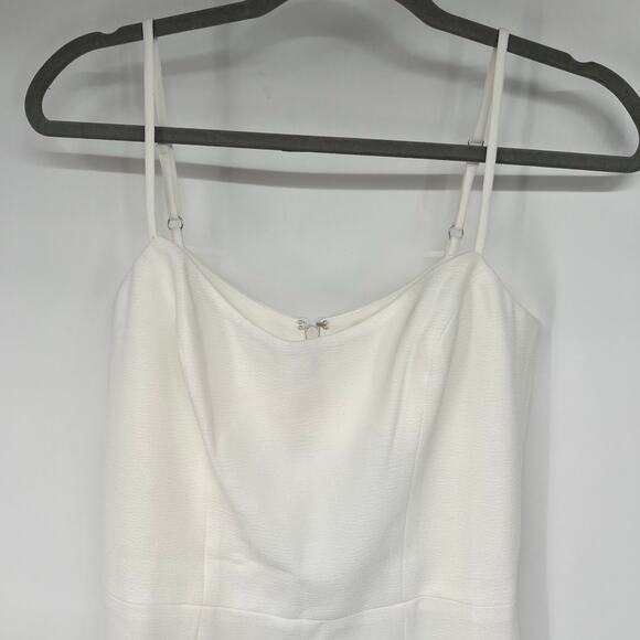 NWT Dress The Population Rory Dress Women's Size S Off White Midi Sheath Fringe - Picture 6 of 12